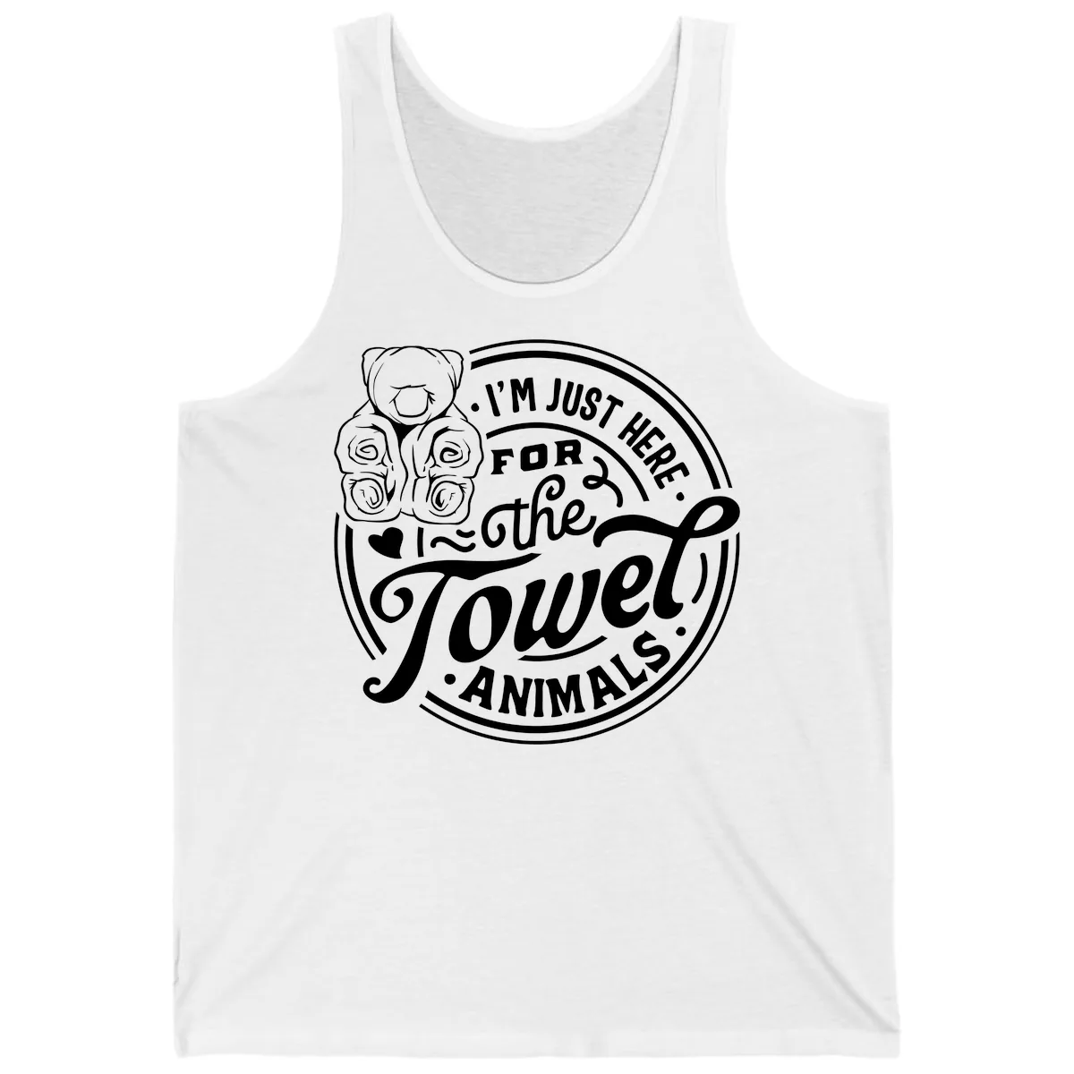 I'm Just Here For The Towel Animals Tank in White
