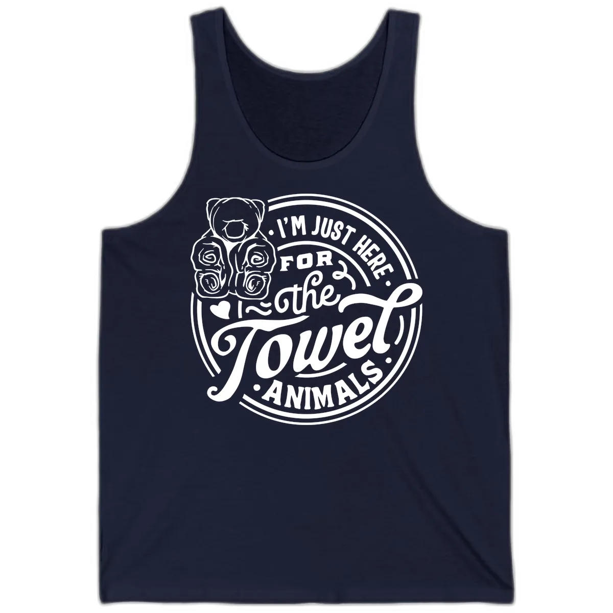 I'm Just Here For The Towel Animals Tank in Navy
