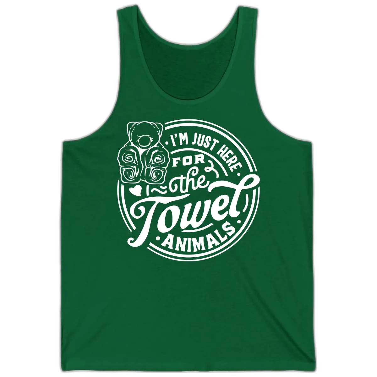 I'm Just Here For The Towel Animals Tank in Kelly