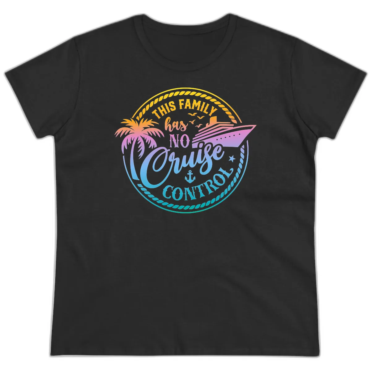 This Family Has No Cruise Control Ladies Tee in Black