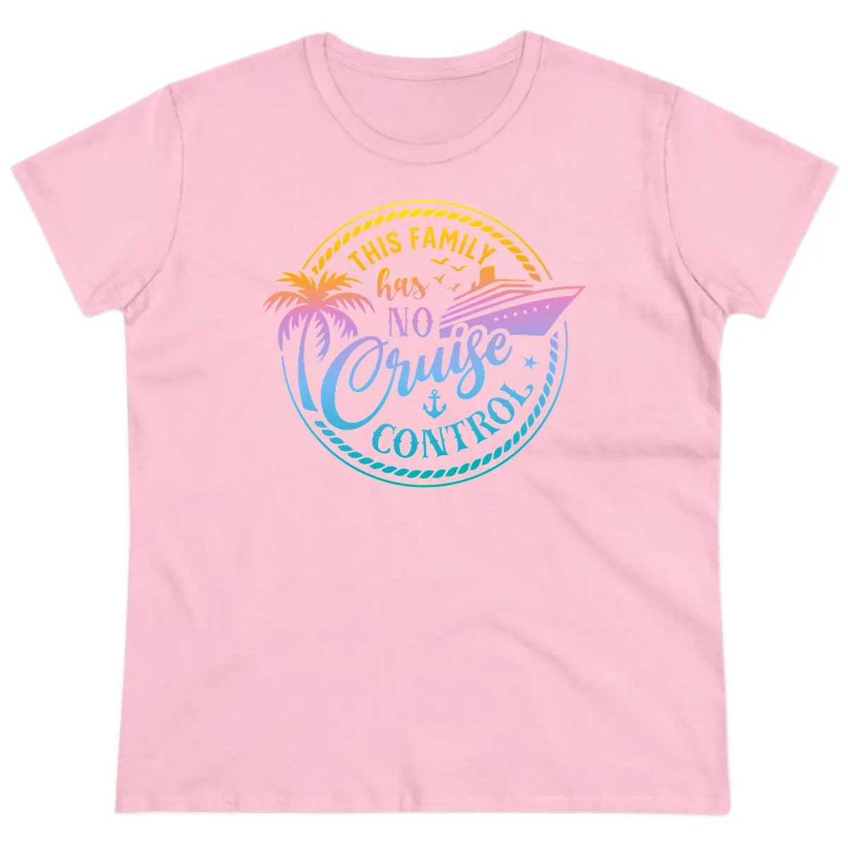 This Family Has No Cruise Control Ladies Tee in Light Pink