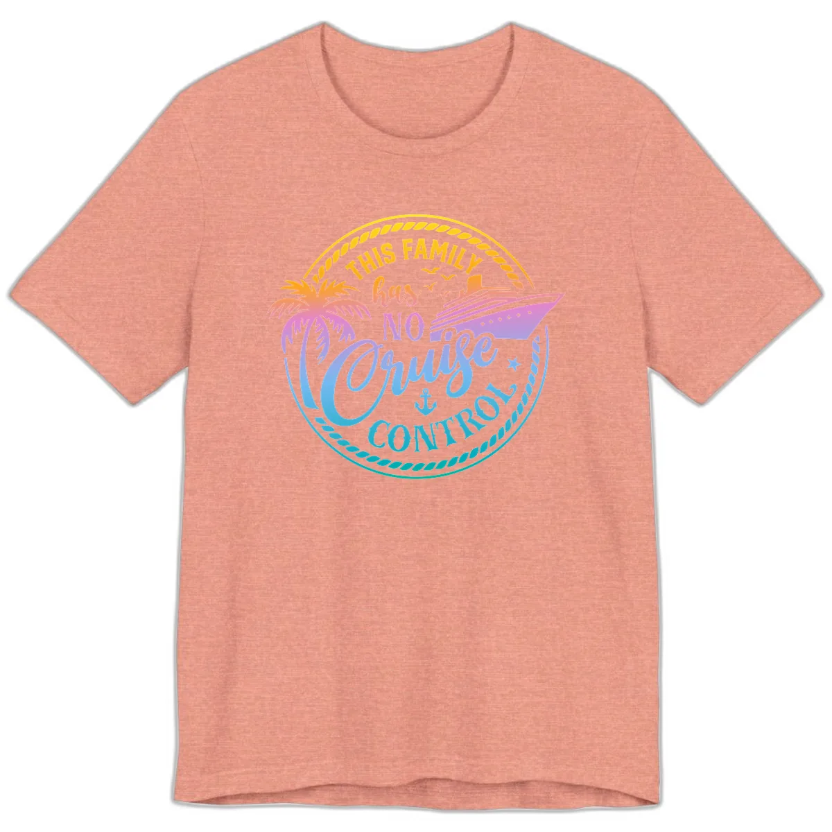 This Family Has No Cruise Control Premium T-Shirt in Heather Sunset