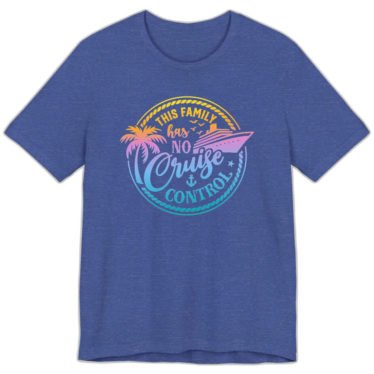This Family Has No Cruise Control Premium T-Shirt in Heather True Royal