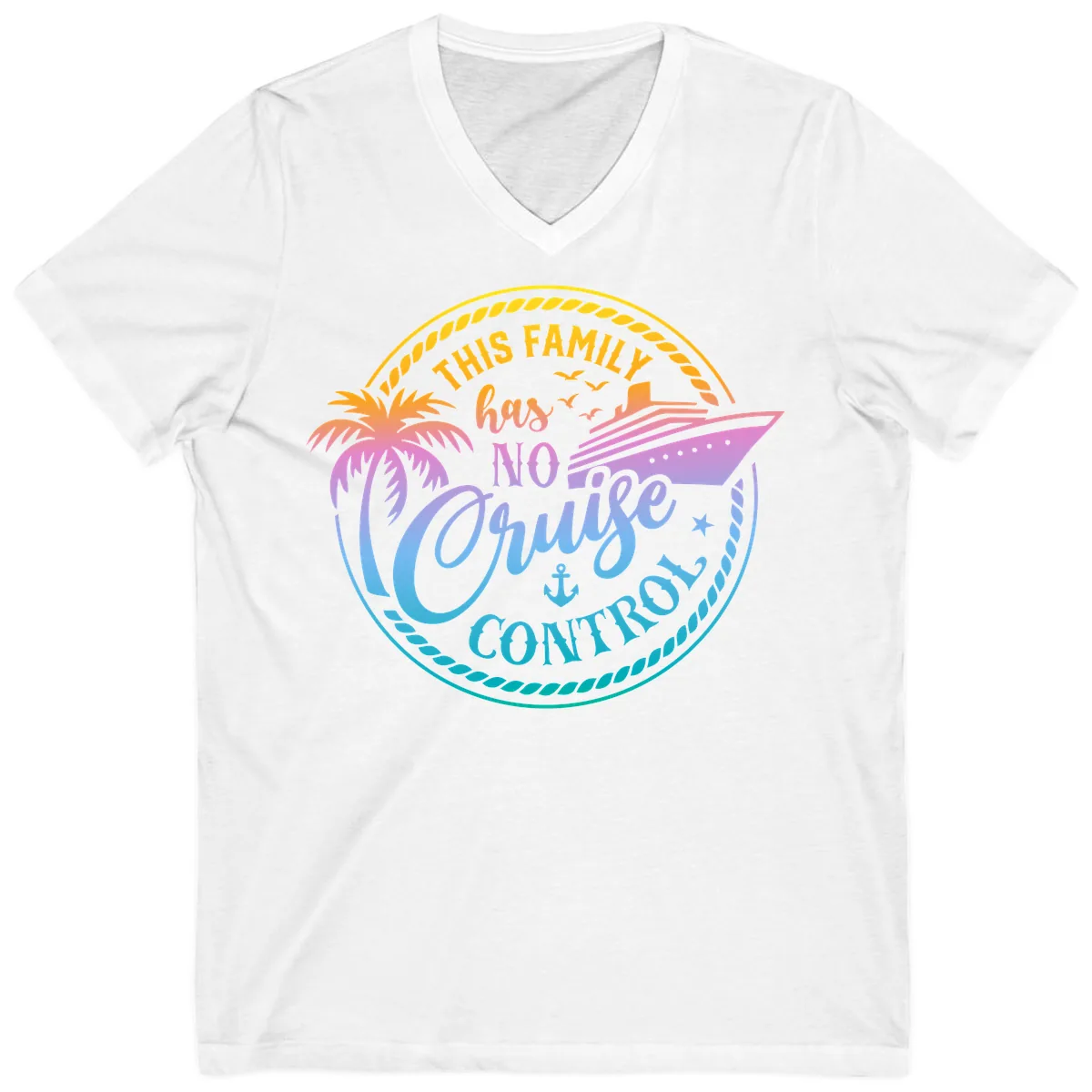 This Family Has No Cruise Control V-Neck in White