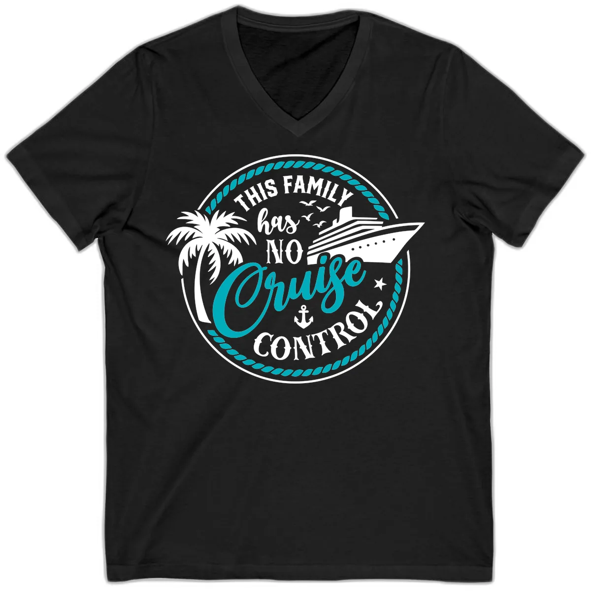 This Family Has No Cruise Control V-Neck in Black