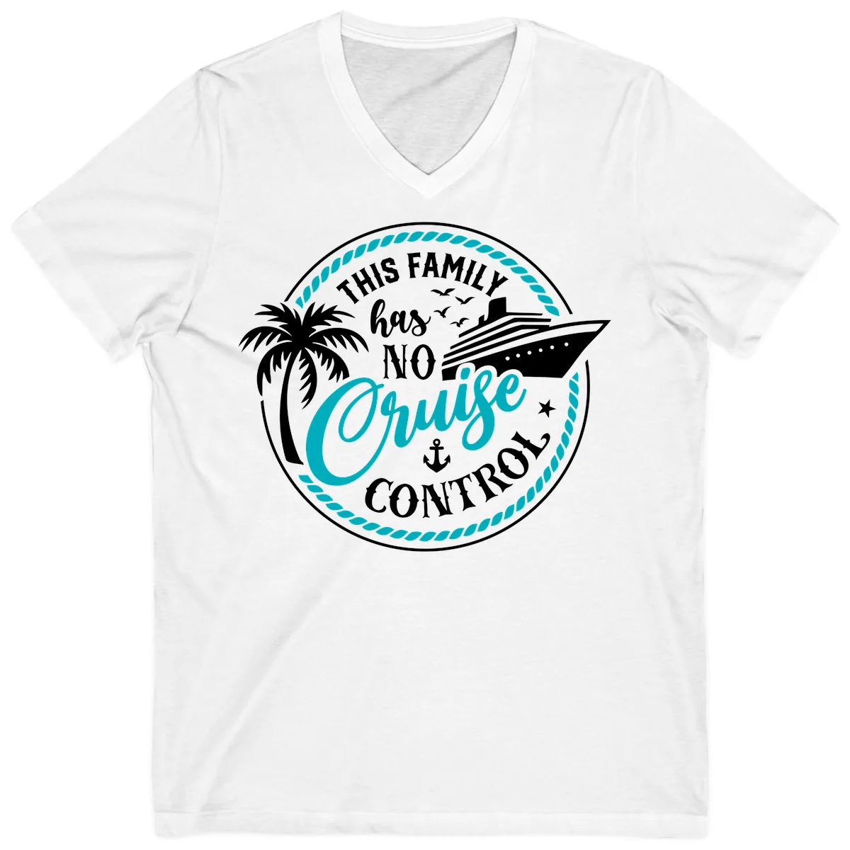 This Family Has No Cruise Control V-Neck in White