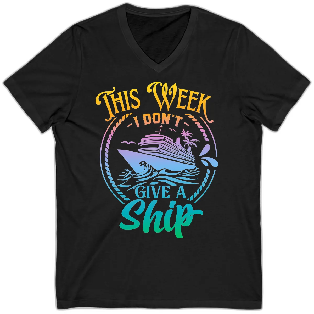 This Week I Don't Give A Ship V-Neck in Black