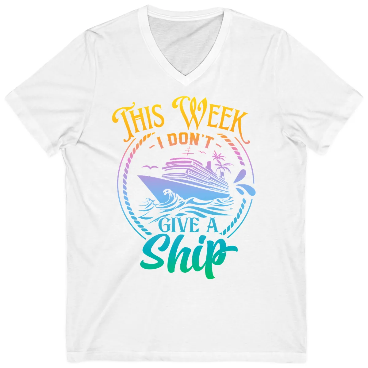 This Week I Don't Give A Ship V-Neck in White
