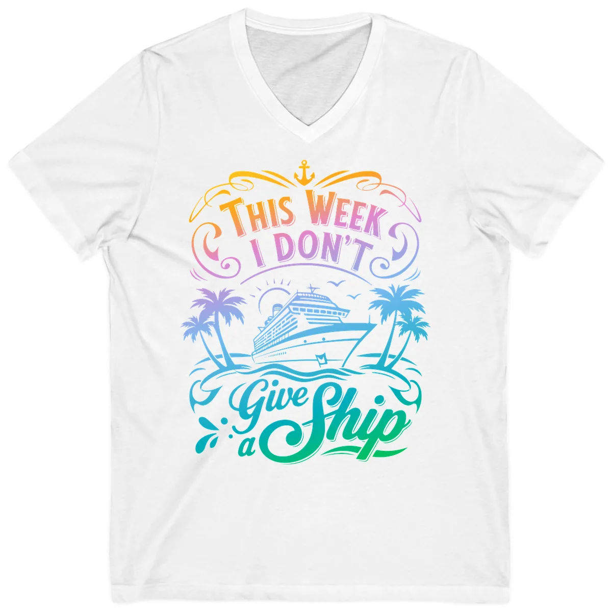 This Week I Don't Give Ship V-Neck in White