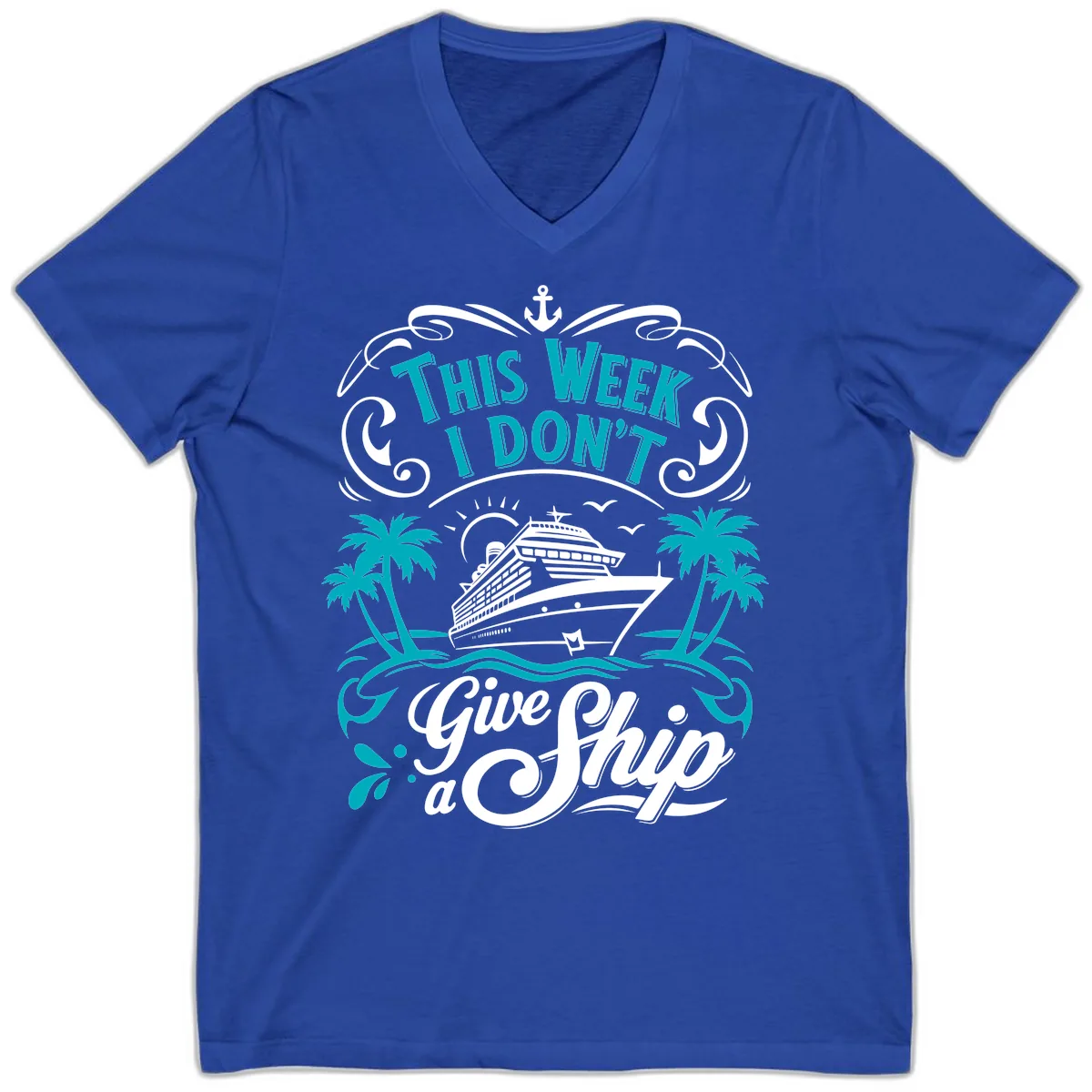 This Week I Don't Give Ship V-Neck in True Royal