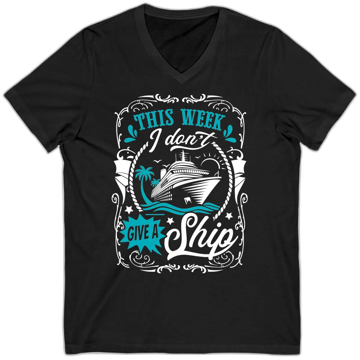 This Week I Don't Give A Ship V-Neck in Black