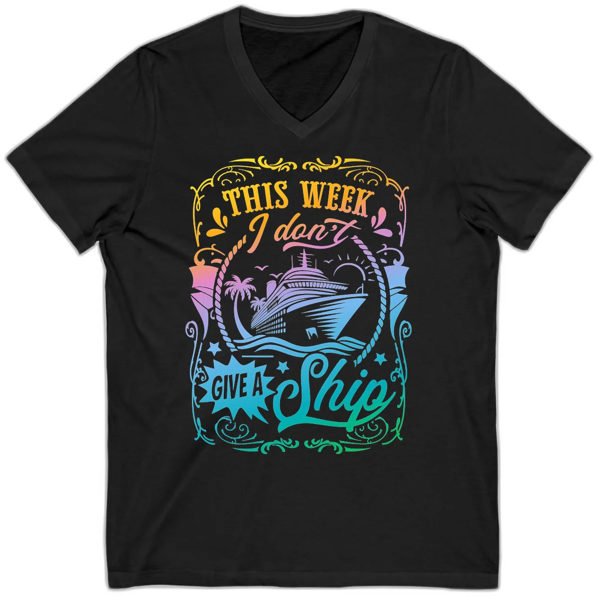 This Week I Don't Give A Ship V-Neck in Black