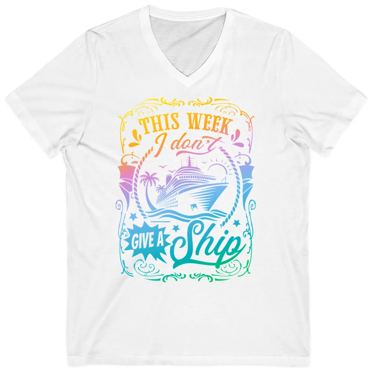 This Week I Don't Give A Ship V-Neck in White