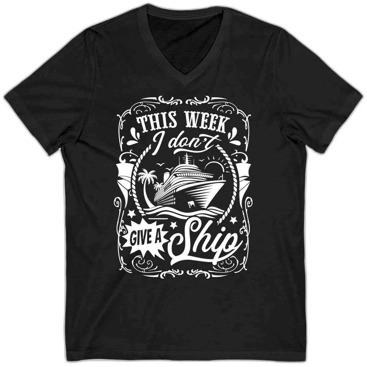 This Week I Don't Give A Ship V-Neck in Black