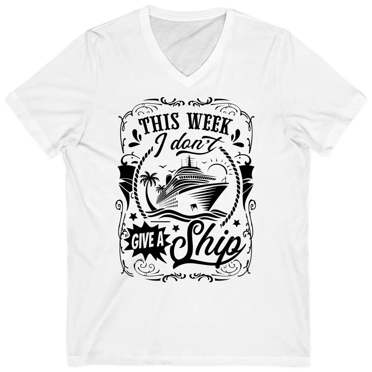 This Week I Don't Give A Ship V-Neck in White