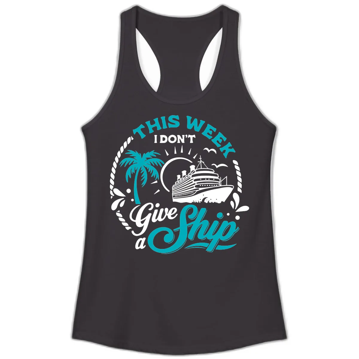 This Week I Don't Give A Ship Ladies Tank in Black