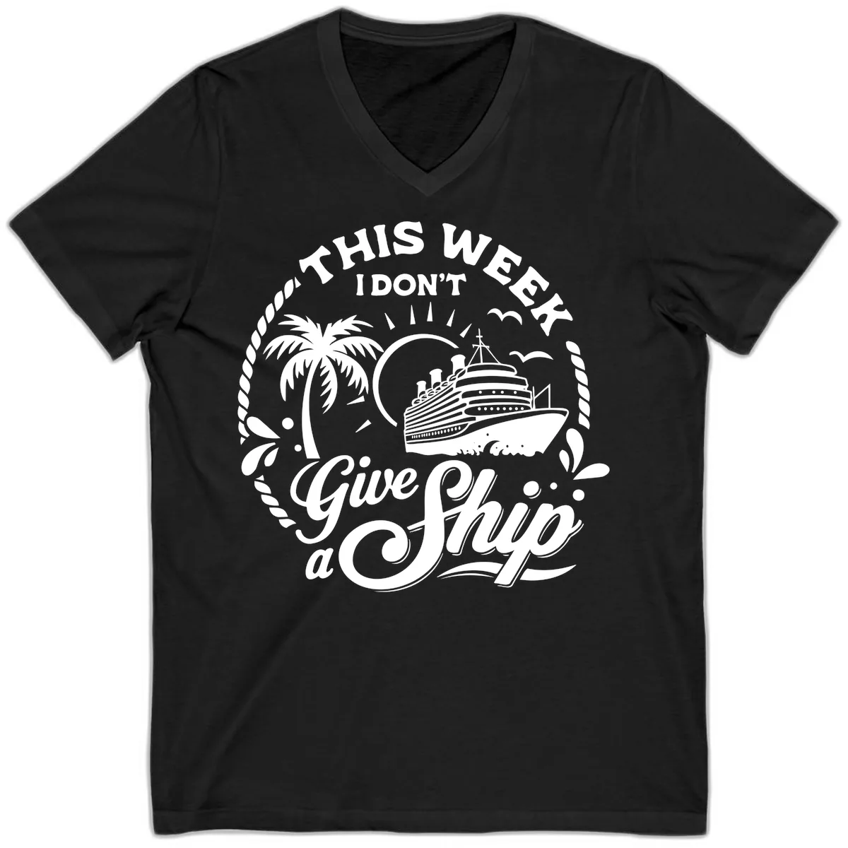 This Week I Don't Give a Ship V-Neck in Black