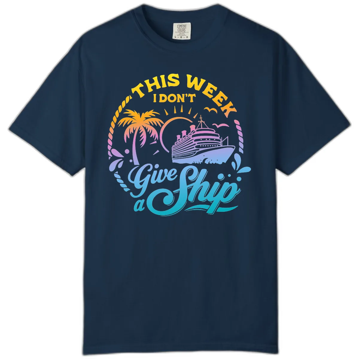 This Week I Don't Give A Ship Comfort Color in True Navy