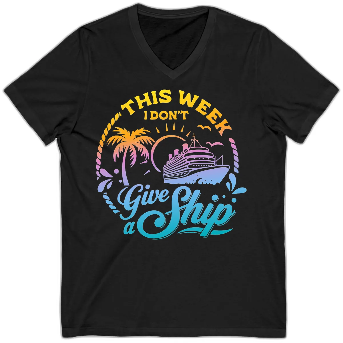 This Week I Don't Give A Ship V-Neck in Black