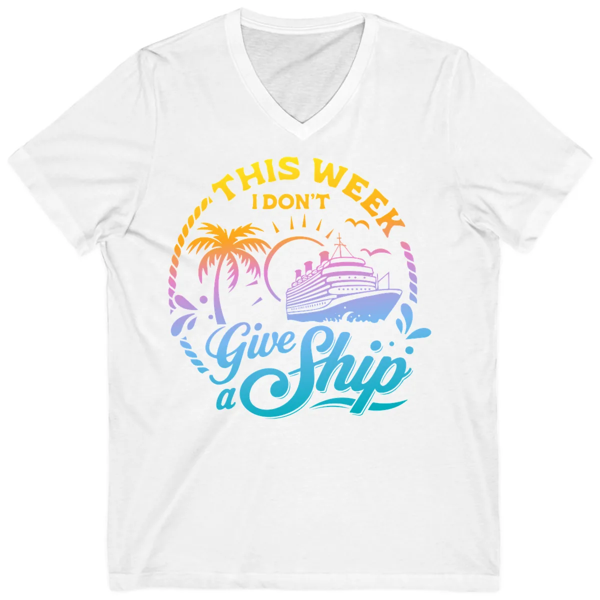This Week I Don't Give A Ship V-Neck in White
