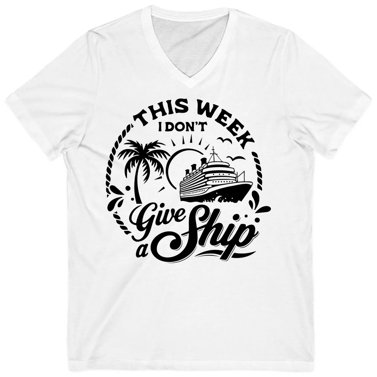 This Week I Don't Give A Ship V-Neck in White