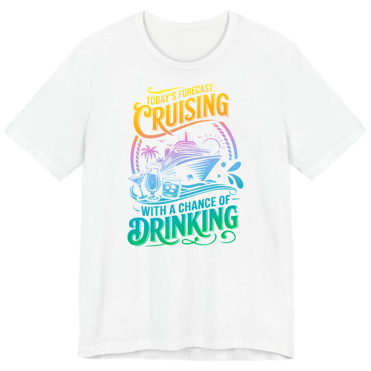 Today's Forecast Cruising With Drinking Premium T-Shirt in White