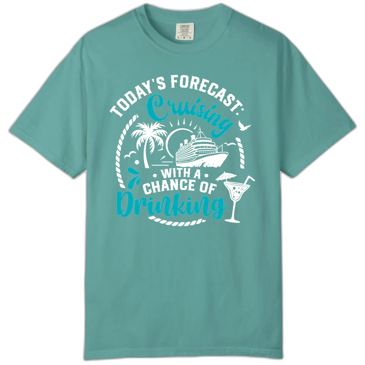 Today's Forecast Cruising Drinking Comfort Color in Seafoam