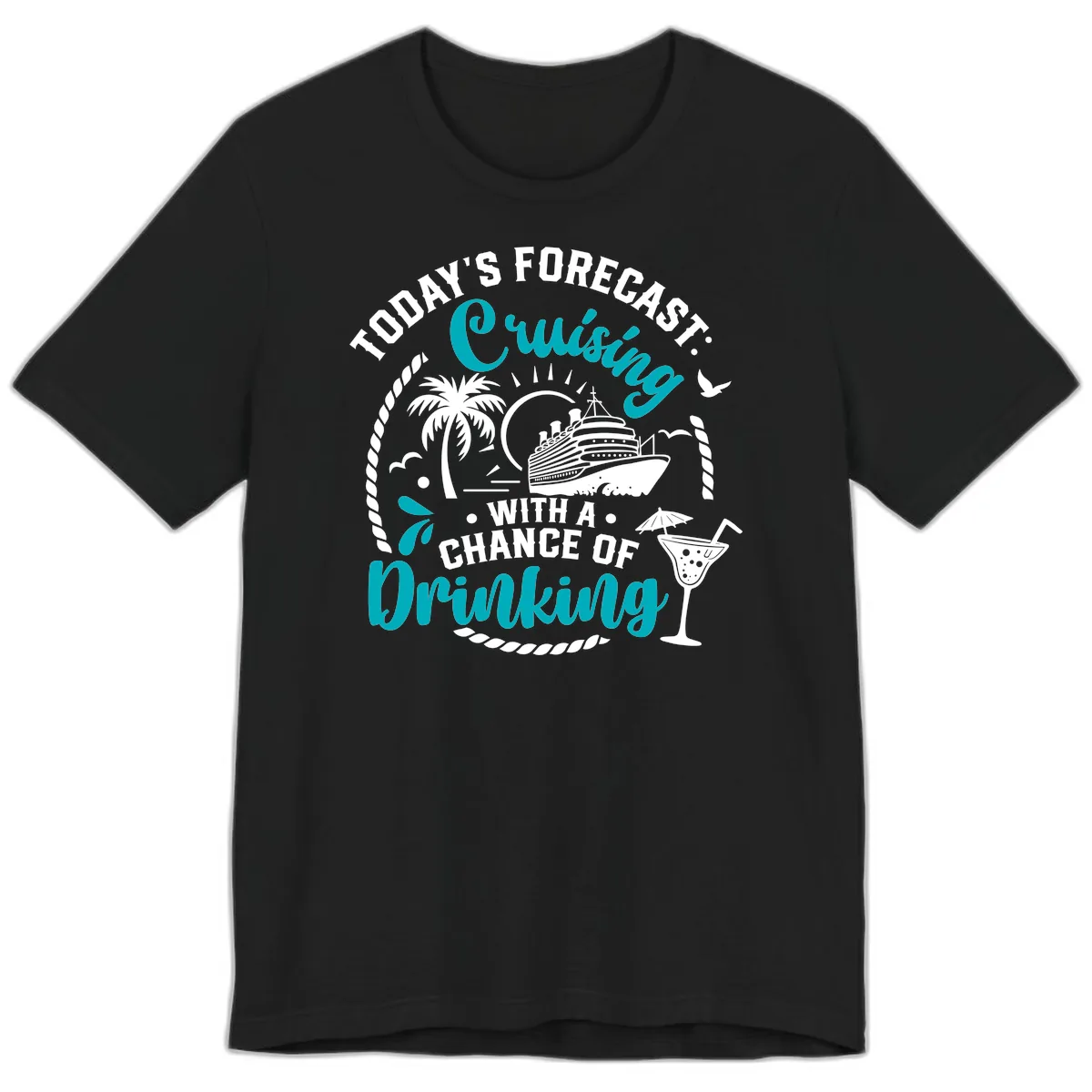 Today's Forecast Cruising Drinking Premium T-Shirt in Black