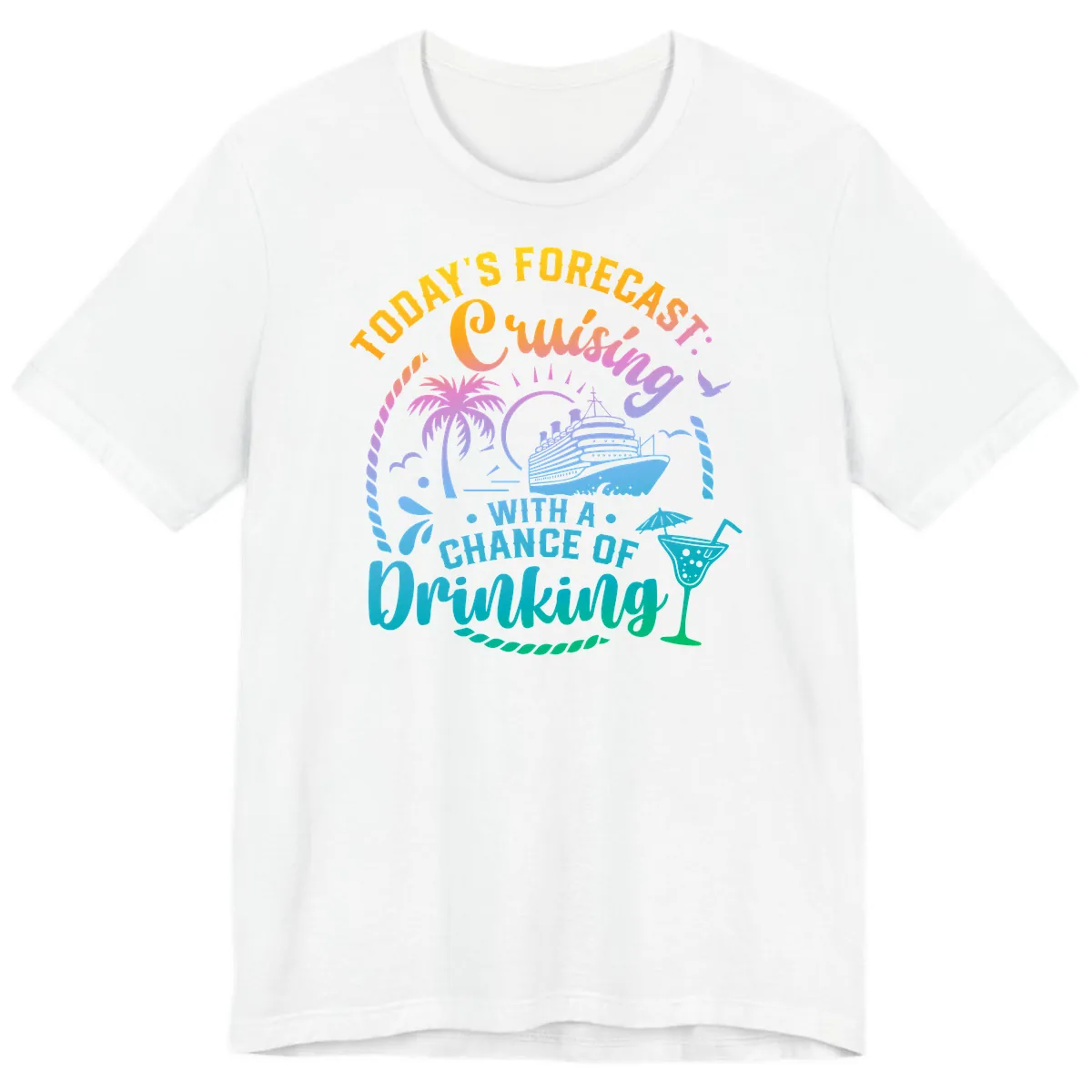 Today's Forecast Cruising With A Chance Of Drinking Premium T-Shirt in White