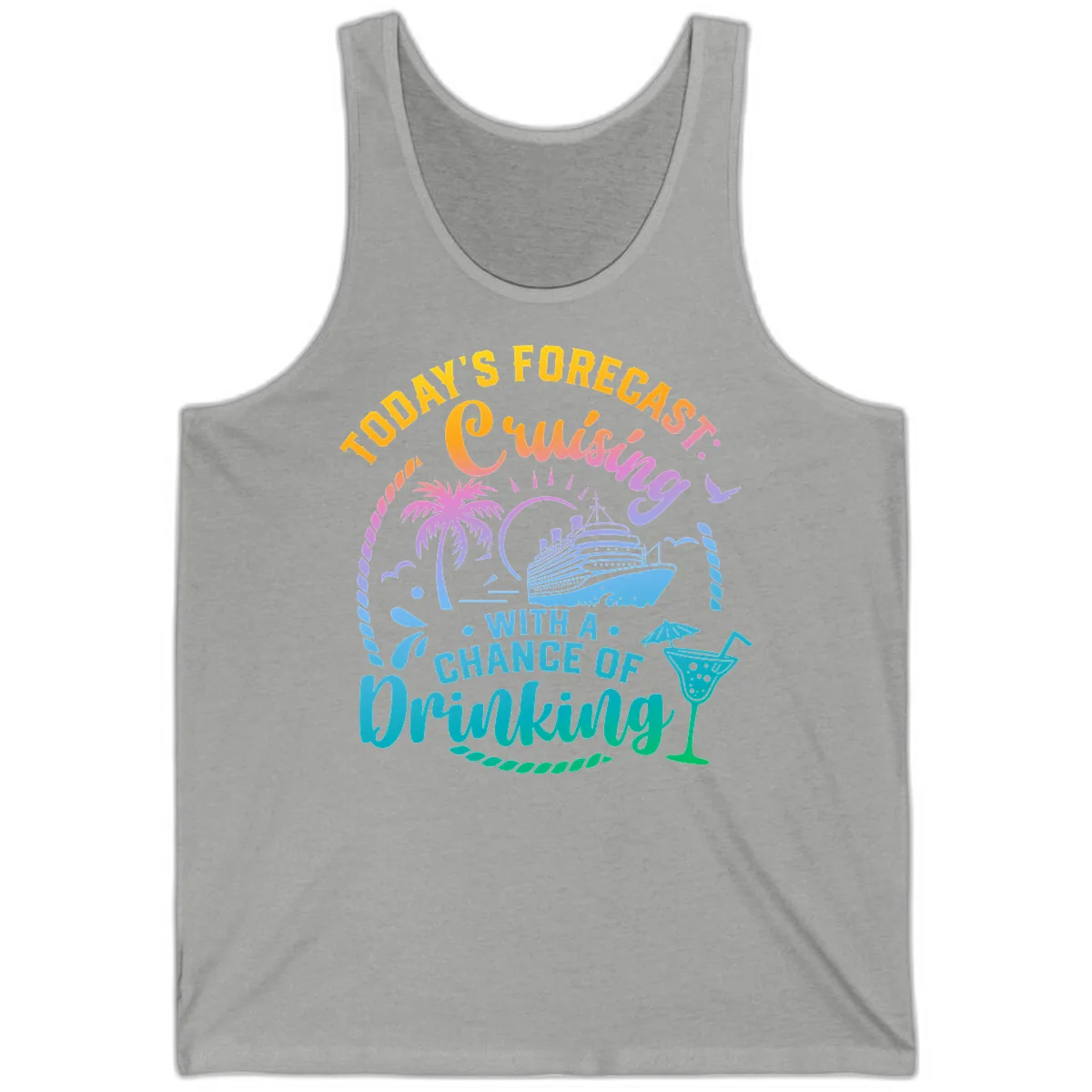 Today's Forecast Cruising With A Chance Of Drinking Tank in Athletic Heather