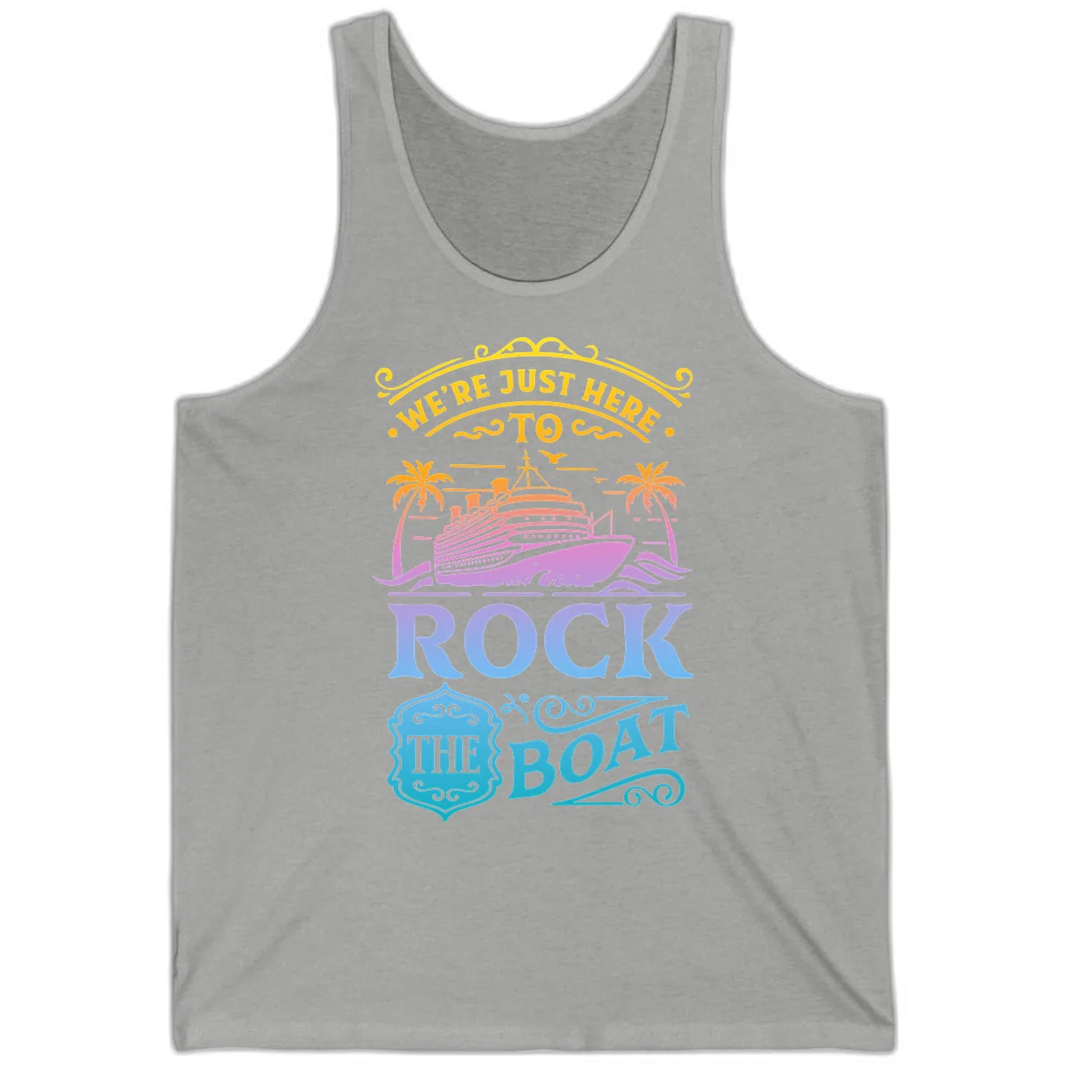 We're Just Here To Rock The Boat Tank in Athletic Heather