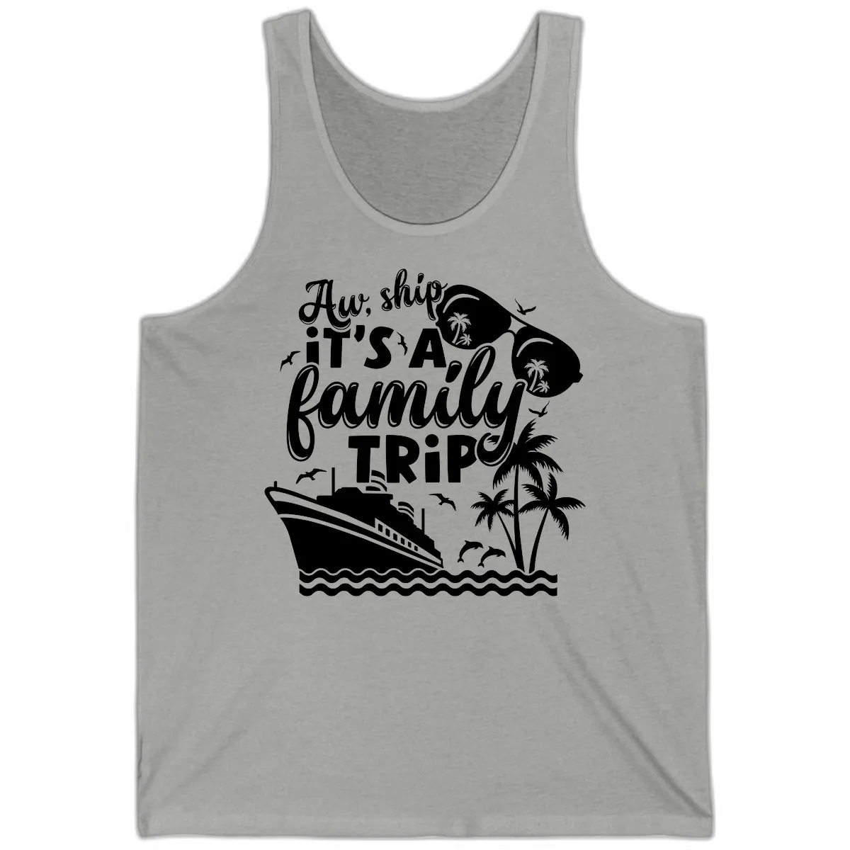 Aw Ship It's A Family Trip Tank in Athletic Heather