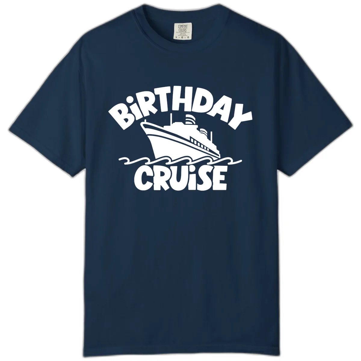 Birthday Cruise Fun Design Comfort Color in True Navy