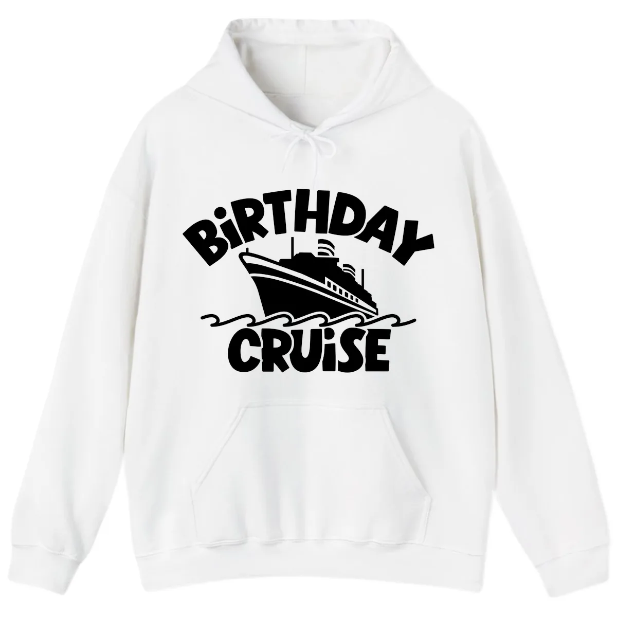 Birthday Cruise Fun Design Hoodie in White