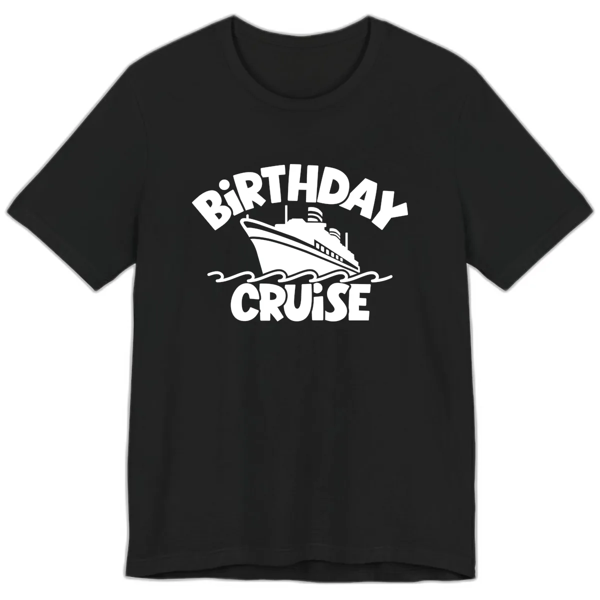 Birthday Cruise Fun Design Premium T-Shirt in Black