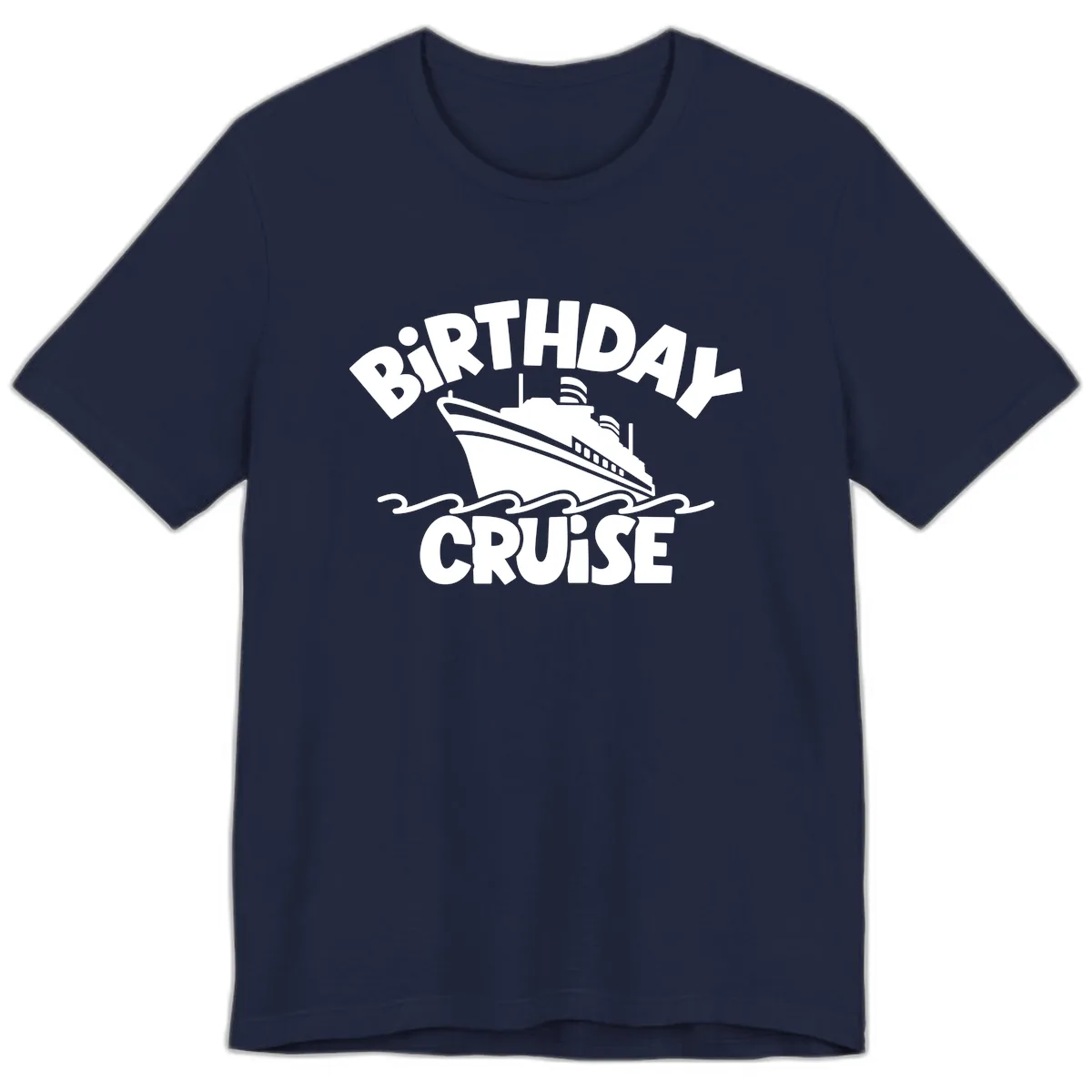 Birthday Cruise Fun Design Premium T-Shirt in Navy