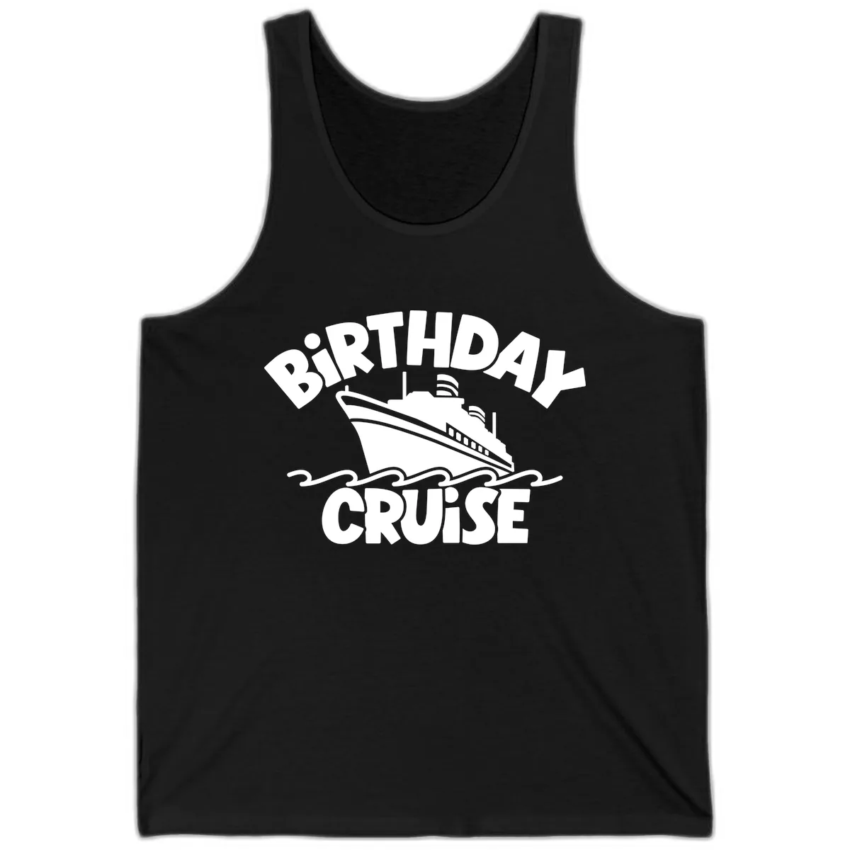 Birthday Cruise Fun Design Tank in Black