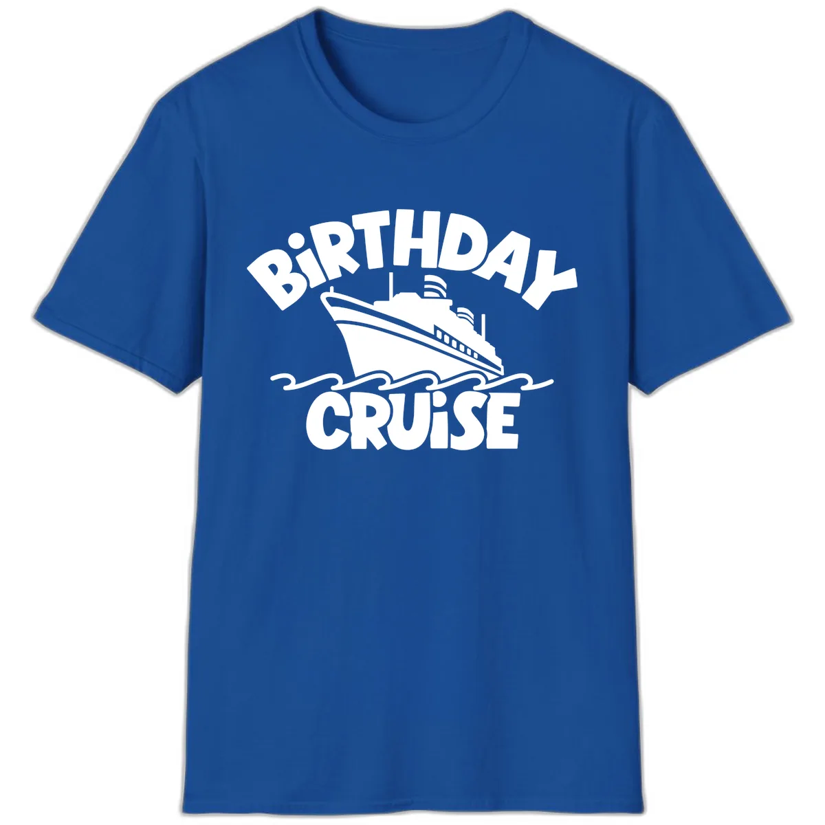 Birthday Cruise Fun Design T-Shirt in Royal