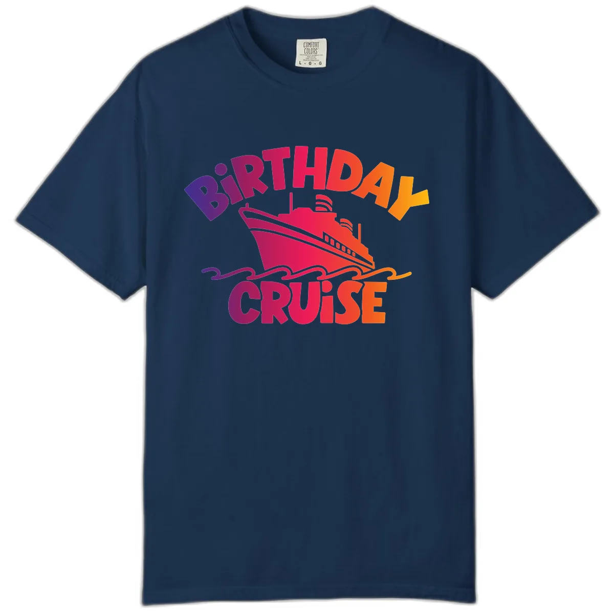 Birthday Cruise Fun Comfort Color in Navy