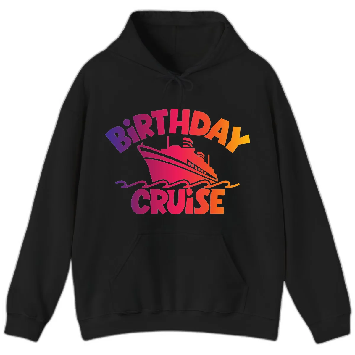 Birthday Cruise Fun Hoodie in Black