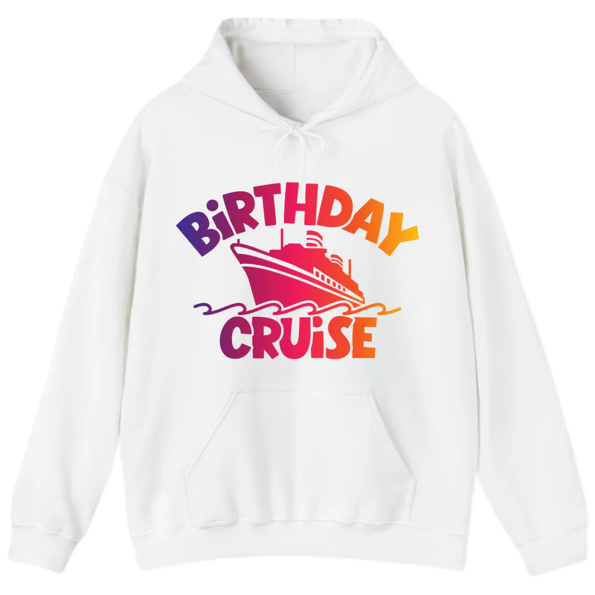 Birthday Cruise Fun Hoodie in White