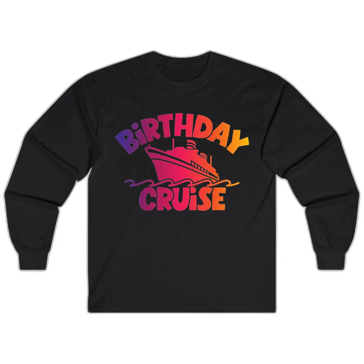 Birthday Cruise Fun Long Sleeve in Black