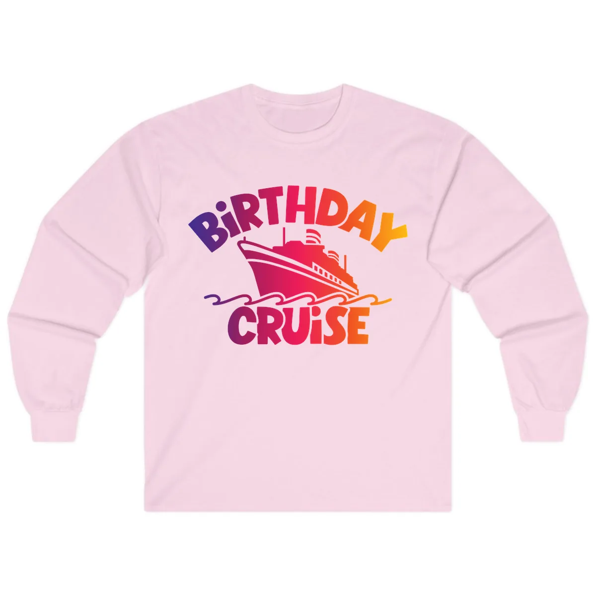 Birthday Cruise Fun Long Sleeve in Light Pink