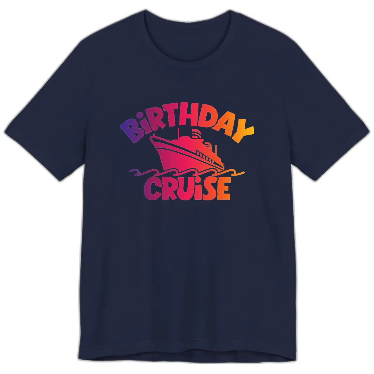 Birthday Cruise Fun Premium T-Shirt in Navy