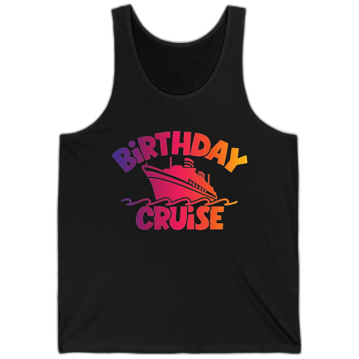 Birthday Cruise Fun Tank in Black
