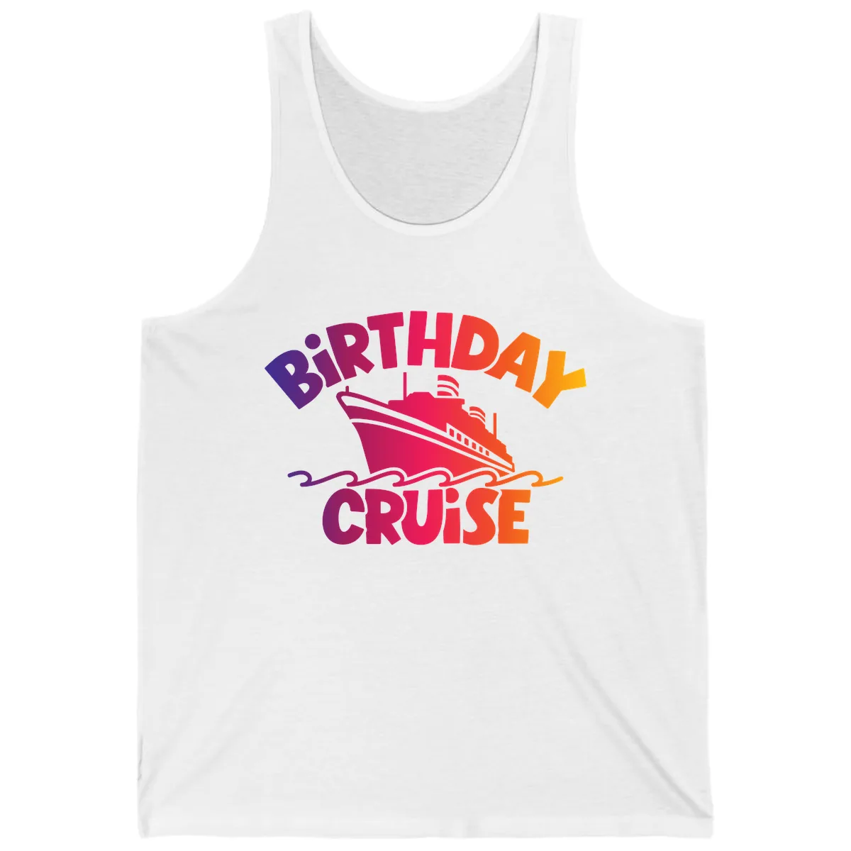 Birthday Cruise Fun Tank in White