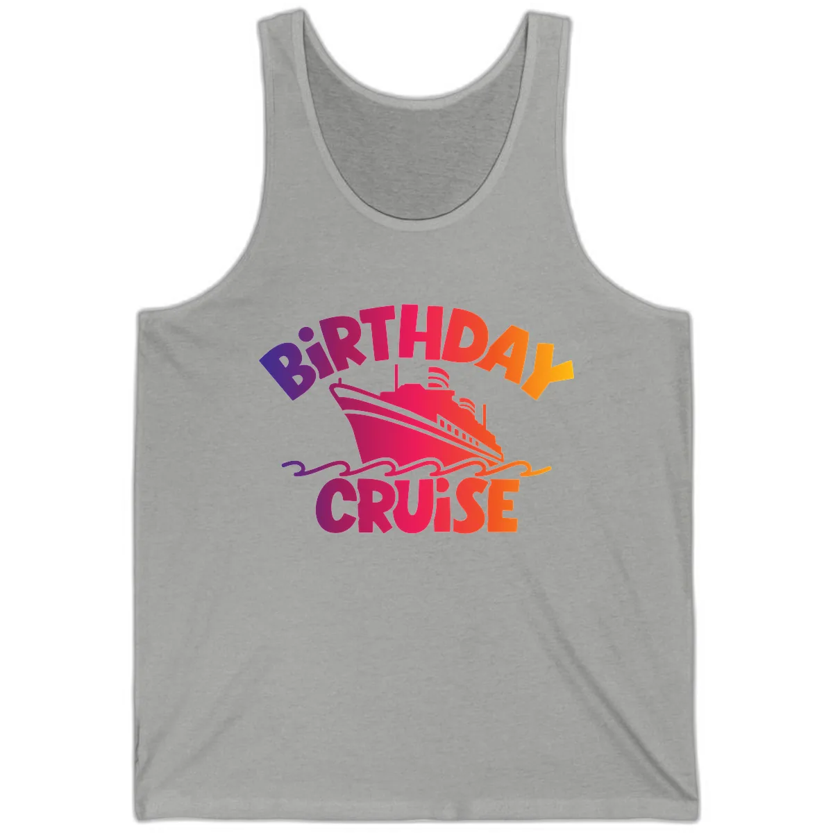 Birthday Cruise Fun Tank in Athletic Heather