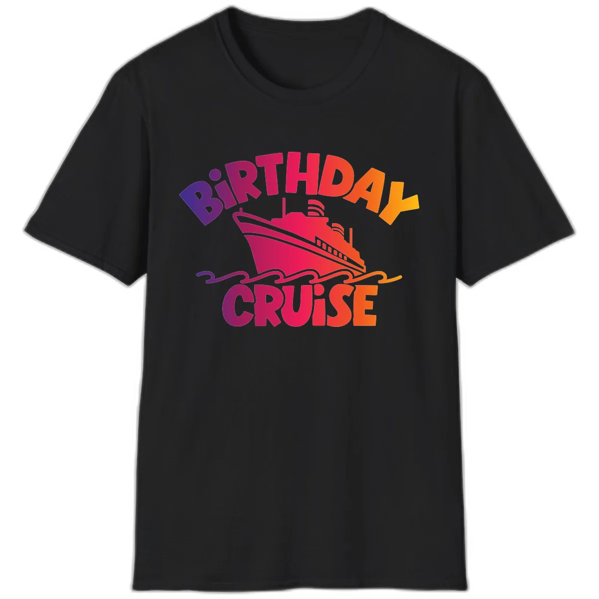 Birthday Cruise Fun T-Shirt in Black