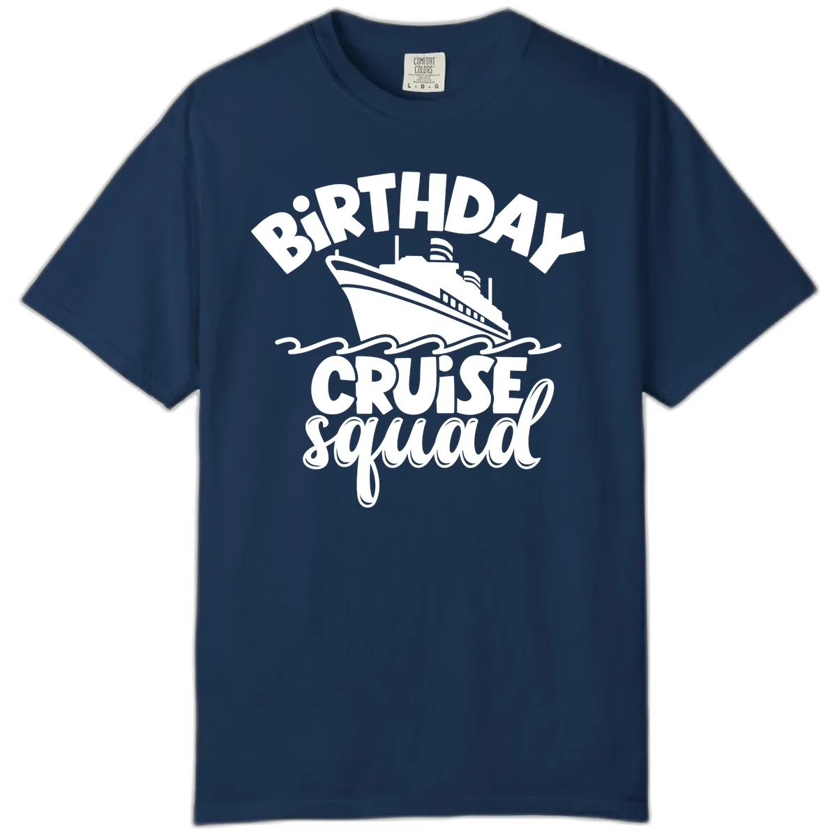 Birthday Cruise Squad Ship Design Comfort Color in Navy