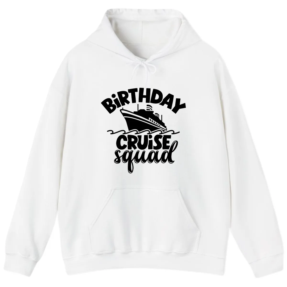 Birthday Cruise Squad Ship Design Hoodie in White